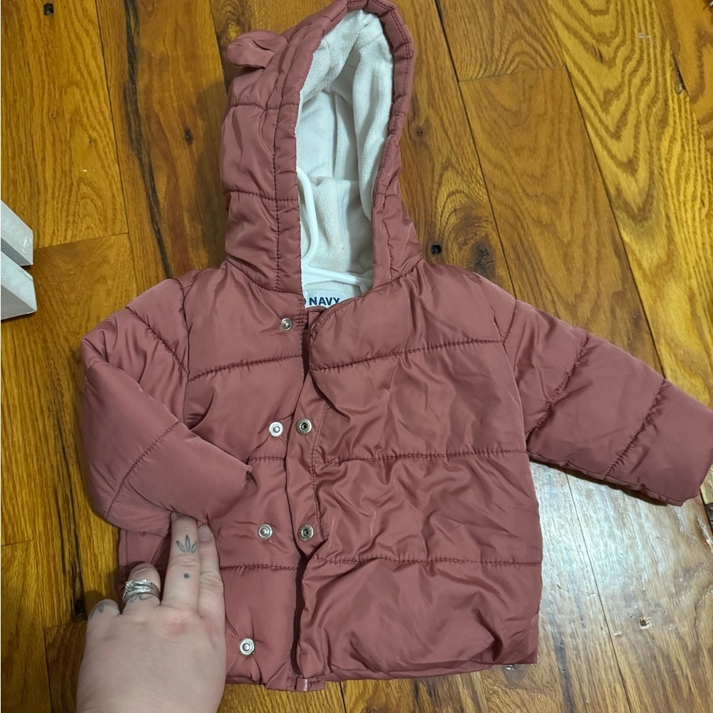 Old Navy Pink Hooded Baby Jacket